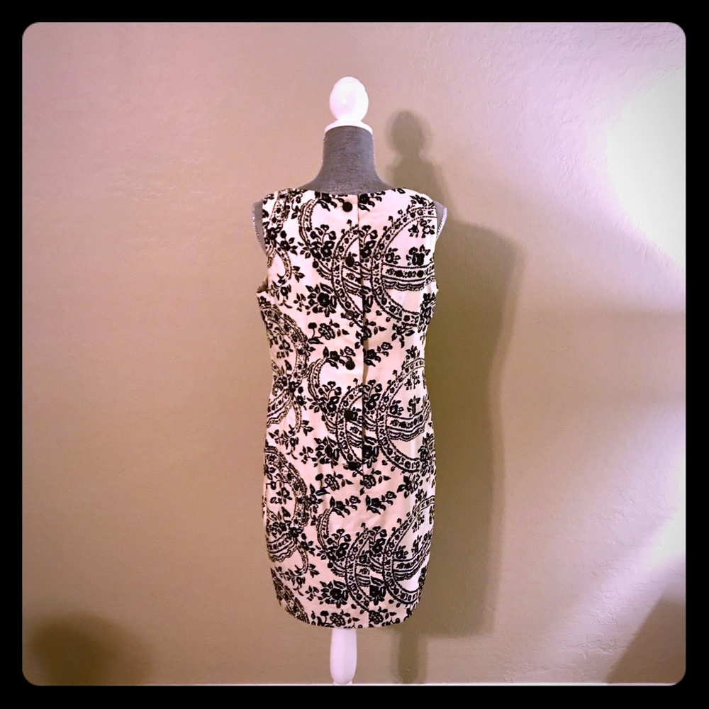 Cream and black dress